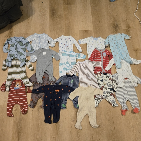 Carter's Other - Bundle/Lot Of Newborn Baby Footie Sleeper Pajamas Mixed Brands